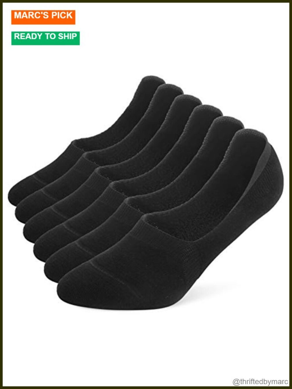 Thick Cushion Low Cut No Show Socks with Non-Slip Silicone - 6 Pairs